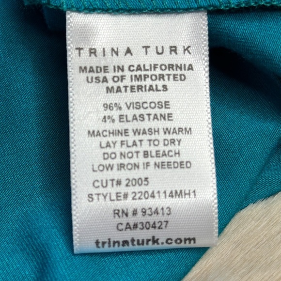 Trina Turk | AMUSING TOP in Tile Blue, NWT - Picture 9 of 10